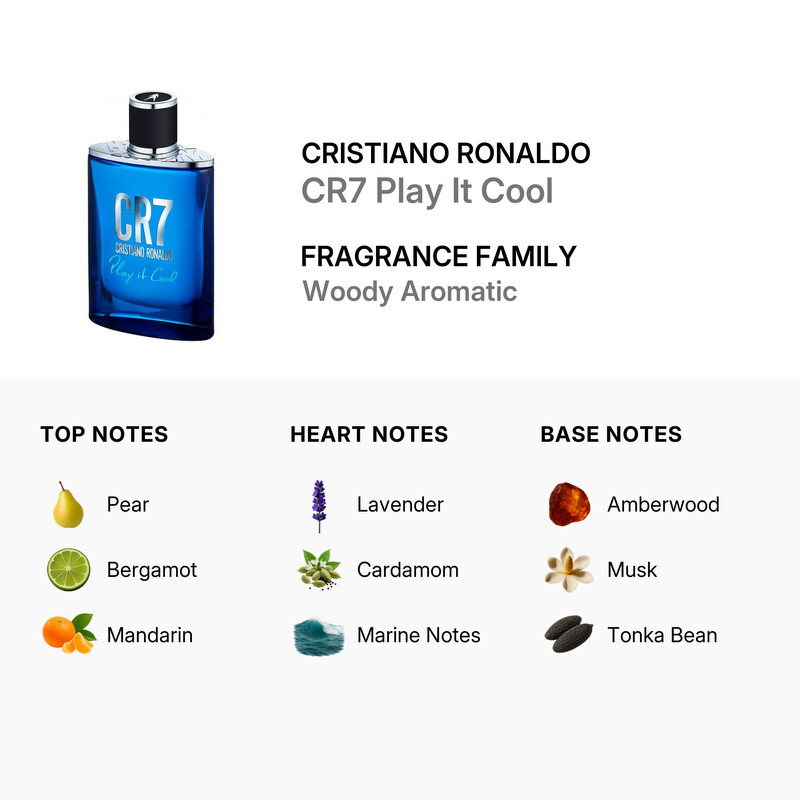 CR7 Play It Cool by Cristiano Ronaldo Eau de Toilette Spray 3.4 oz Men
