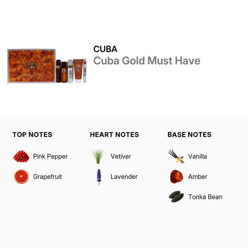 Cuba Men's Cuba Gold Must Have Gift Set Fragrances 5425017737100
