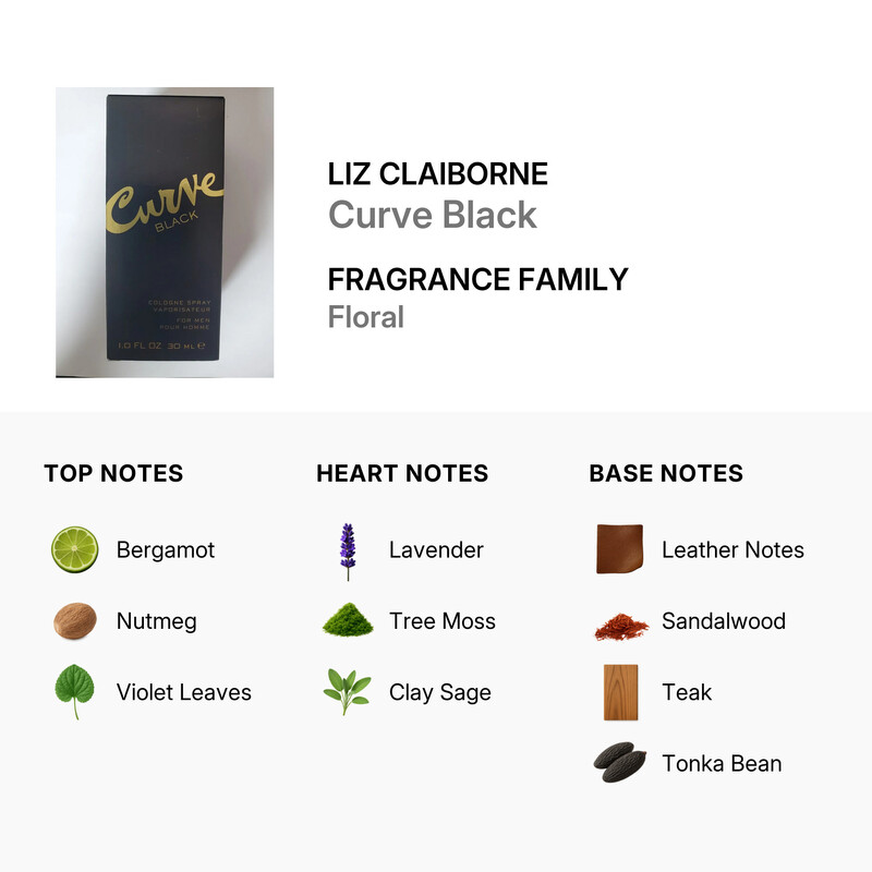 Liz Claiborne Curve Black Men / Liz Claiborne Cologne Spray 1.0 oz