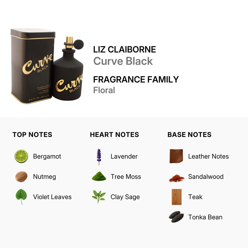 Liz Claiborne Curve Black Men / Liz Claiborne Cologne Spray 4.2 oz