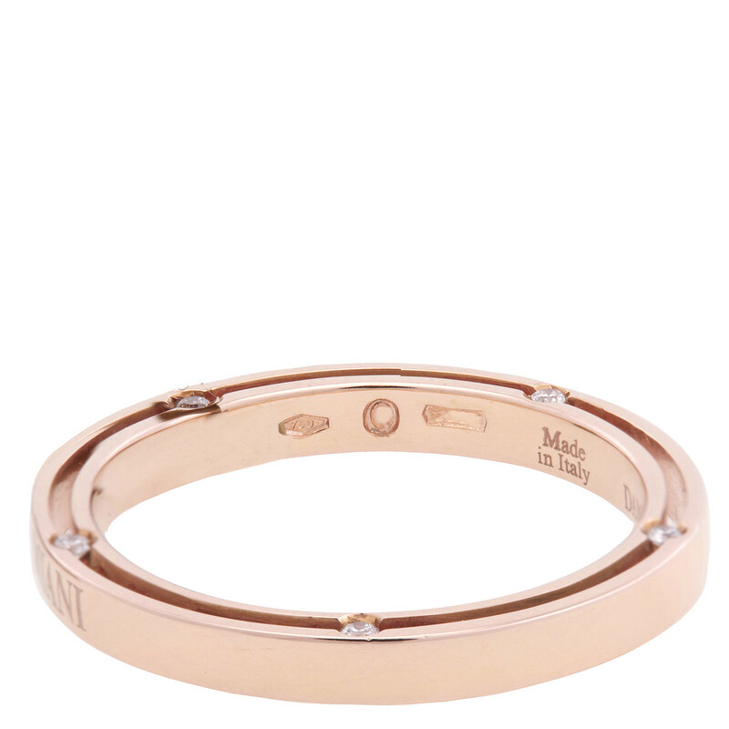 Damiani D.Side Pink Gold Diamond Wedding Band, Size 9 20053386