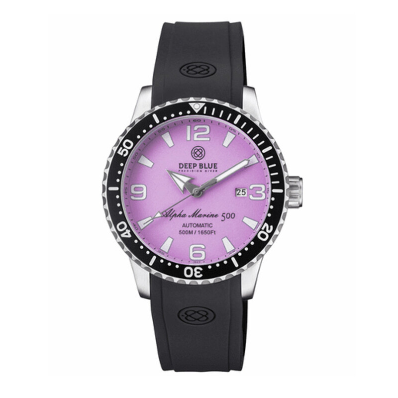 Alpha Dial Deep Blue ALPHA MARINE FULL LUME DIAL Purple Dial Men's Watch ...