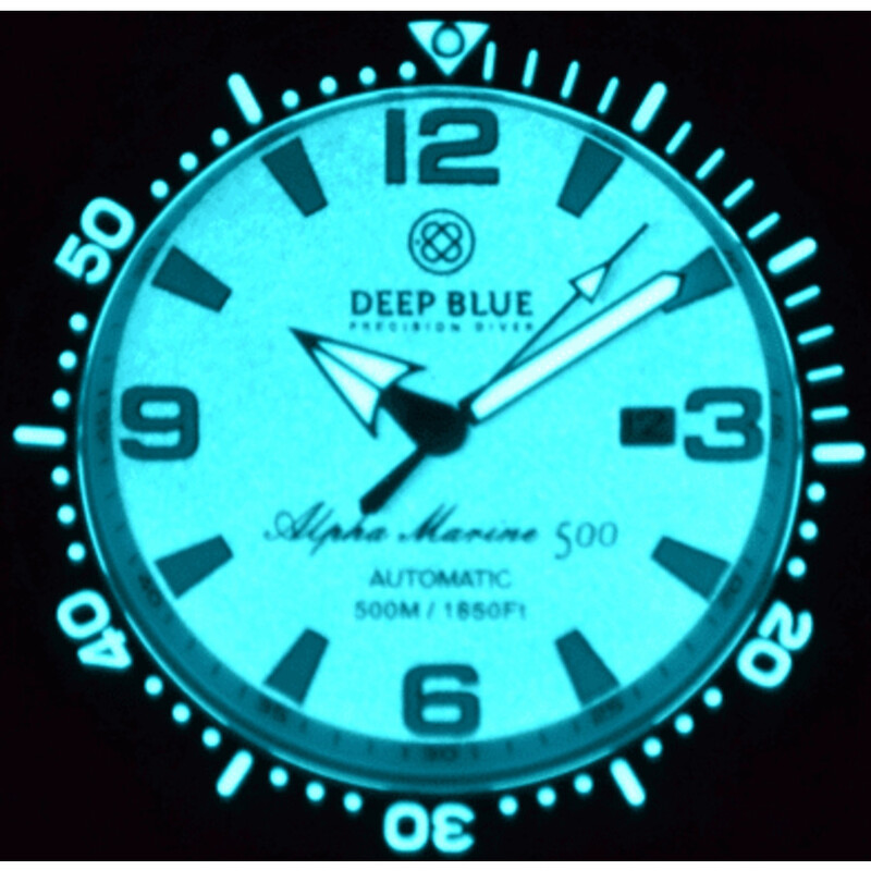 Alpha Dial Deep Blue ALPHA MARINE FULL LUME DIAL Purple Dial Men's Watch ...