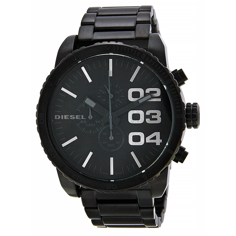Diesel Chronograph Black Dial Black PVD Men's Watch DZ4207