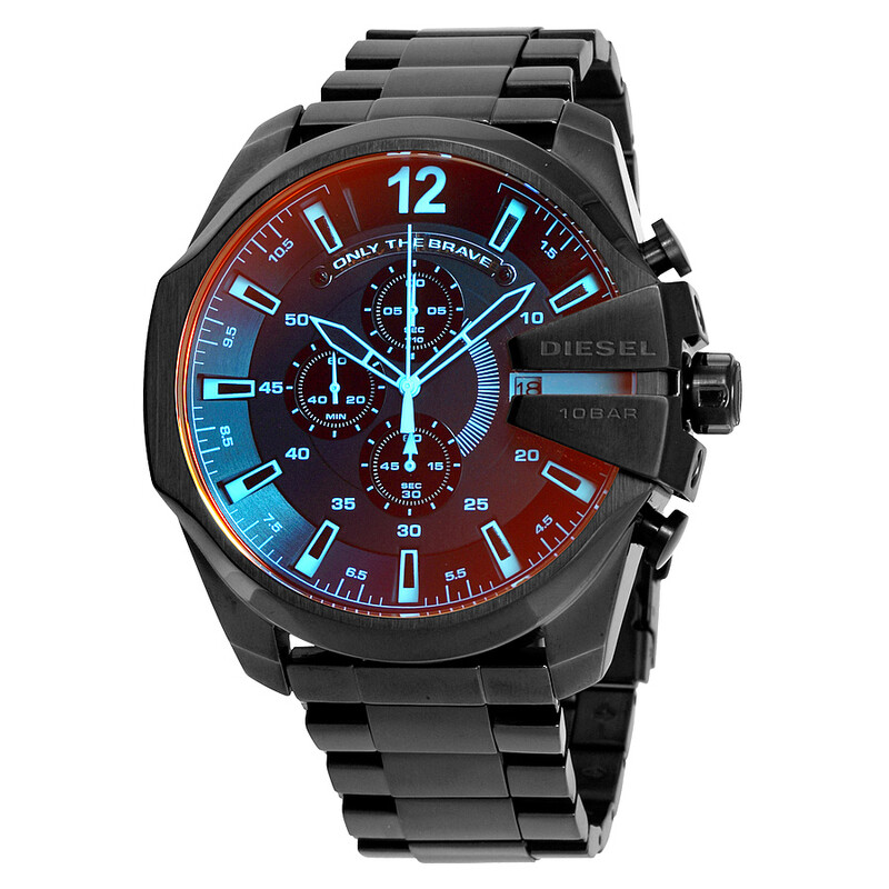 Diesel Mega Chief Black Ion-plated Stainless Steel Men's Watch