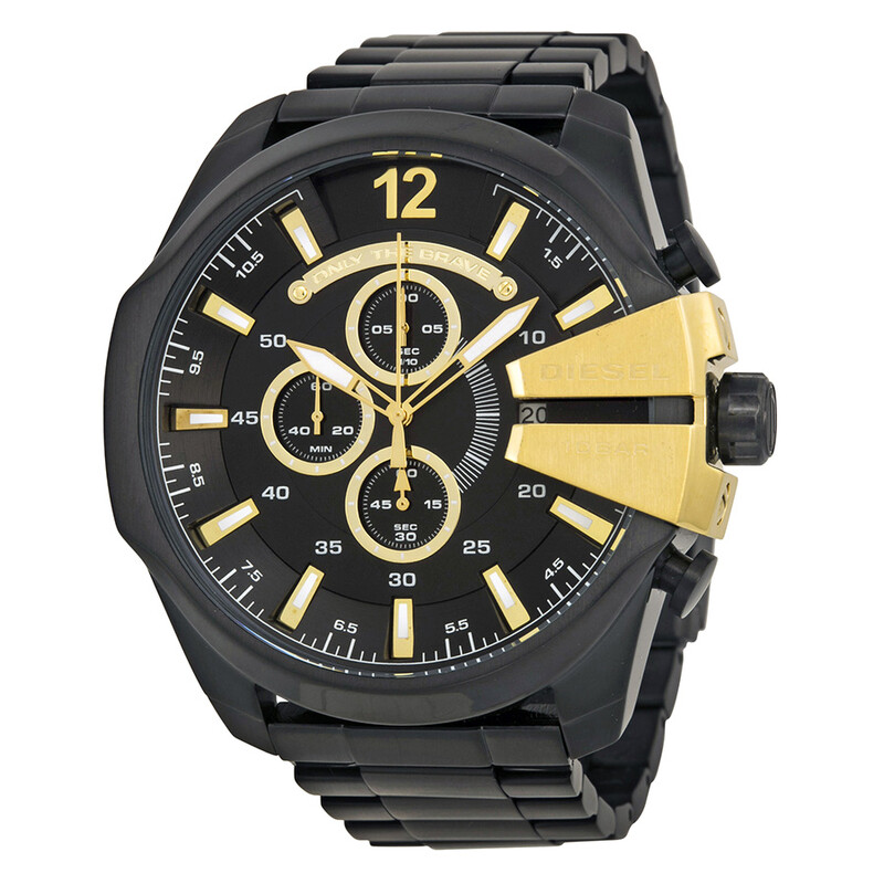 Diesel Mega Chief Chronograph Black Dial Men