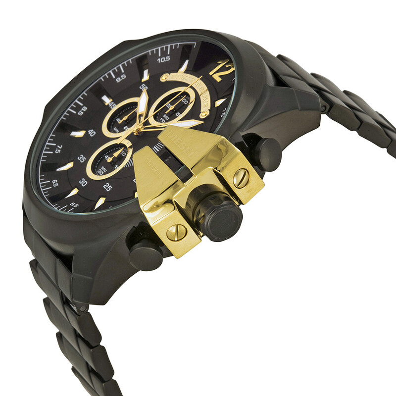 DIESEL　腕時計　DZ4338 Diesel Mega Chief Chronograph Black Dial Men's Watch DZ4338