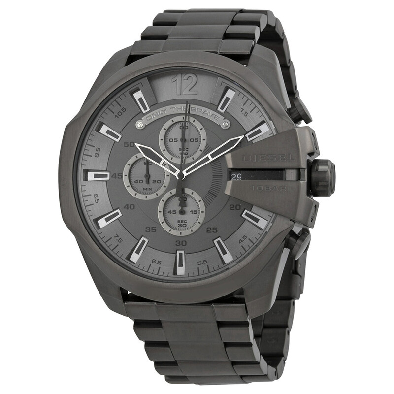 【DIESEL】ディーゼルDZ-4282 Diesel Mega Chief Chronograph Grey Dial Gunmetal Men's Watch