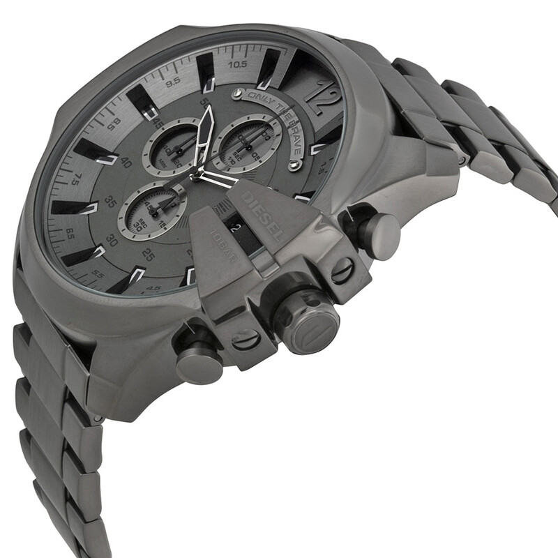 【DIESEL】ディーゼルDZ-4282 Diesel Mega Chief Chronograph Grey Dial Gunmetal Men's Watch