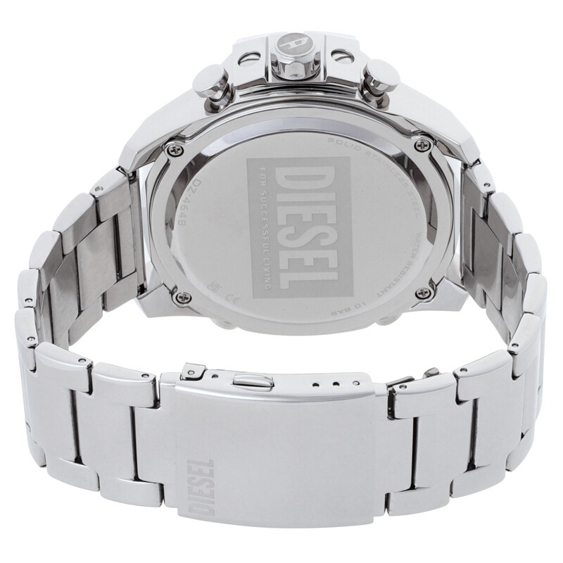 Diesel Mega Chief Quartz Analog-Digital Silver Dial Men's Watch