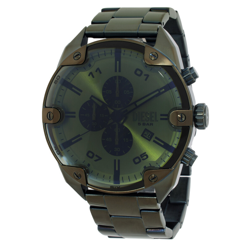 Diesel Spiked Chronograph Quartz Green Dial Men's Watch DZ4670