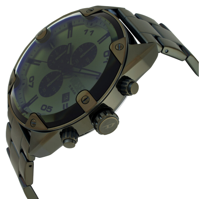 Diesel Spiked Chronograph Quartz Green Dial Men's Watch DZ4670