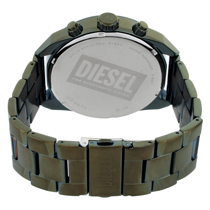 星@  DIESEL Diesel Spiked Chronograph Quartz Green Dial Men's Watch DZ4670