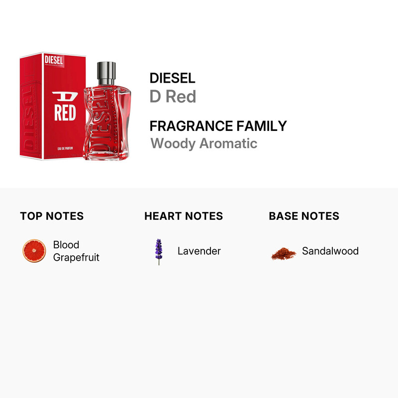 Diesel Unisex D Red EDP Spray 3.4 oz Fragrances 3614273924450
