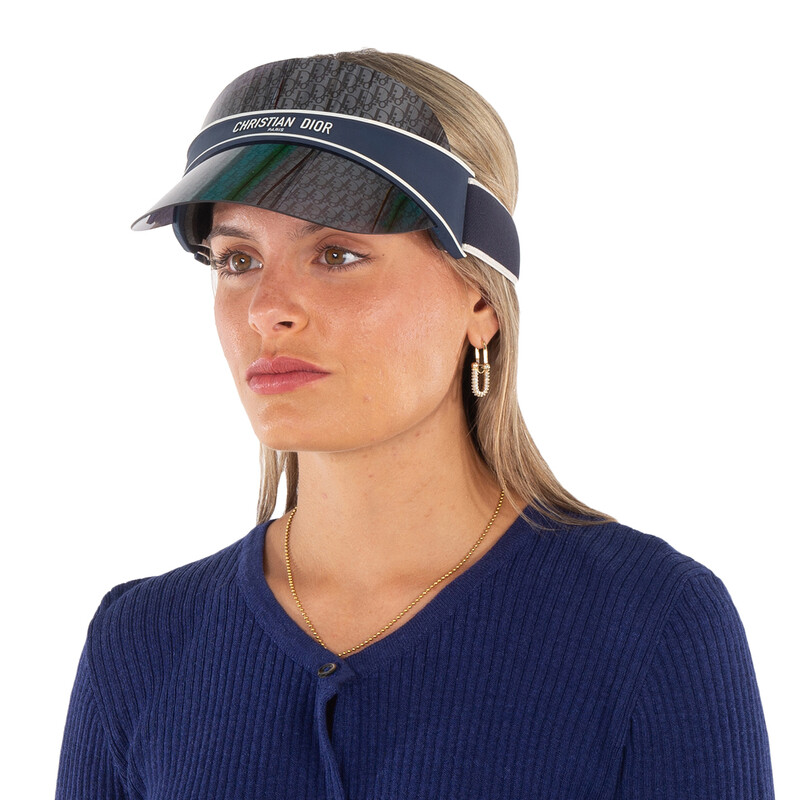 Dior DIORCLUB V1U Blue Logo Visor Ladies Sunglasses CD40041U V1U