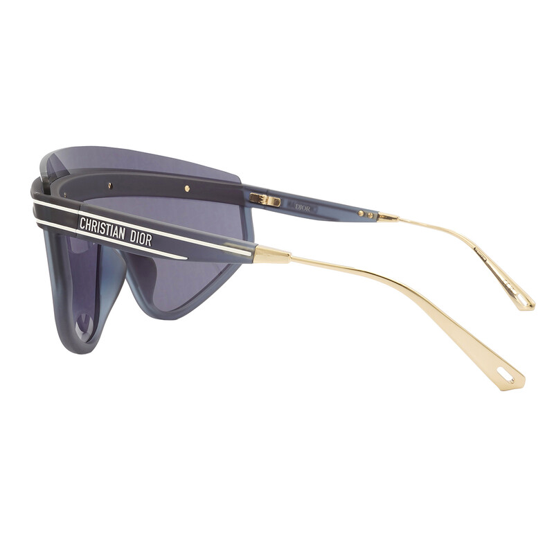 Dior DIORCLUB M2U Blue Mirror Logo Shield Ladies Sunglasses