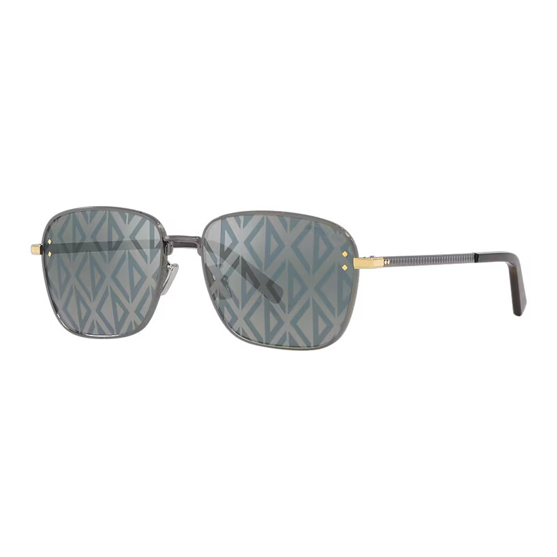 Dior CD DIAMOND S4U Blue Mirror Logo Rectangular Men's Sunglasses