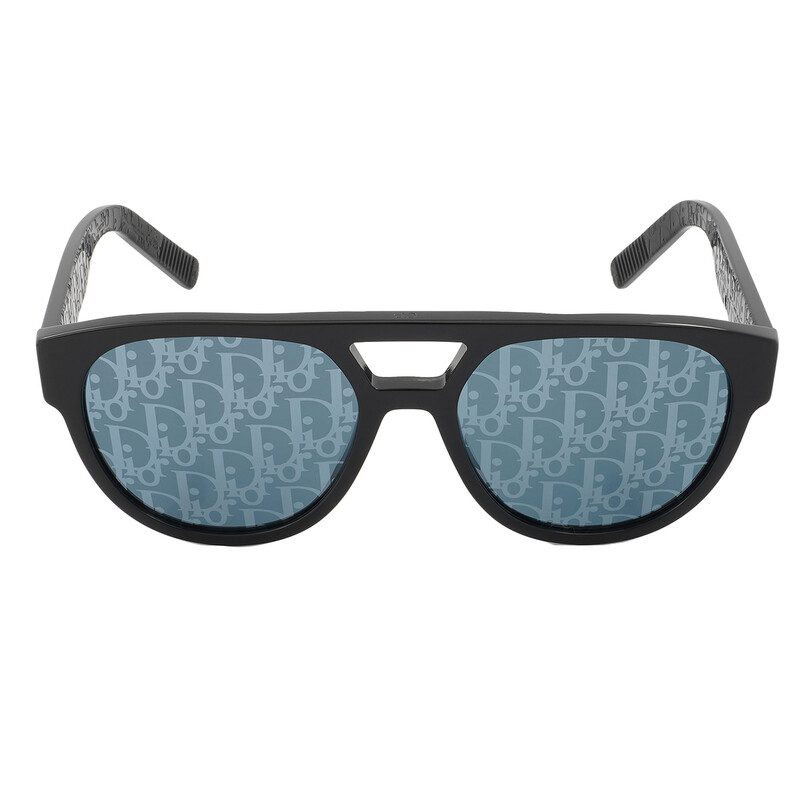 Dior DIORB23 R1I Blue Logo Mirror Pilot Men's Sunglasses DM40054 01X 54 ...