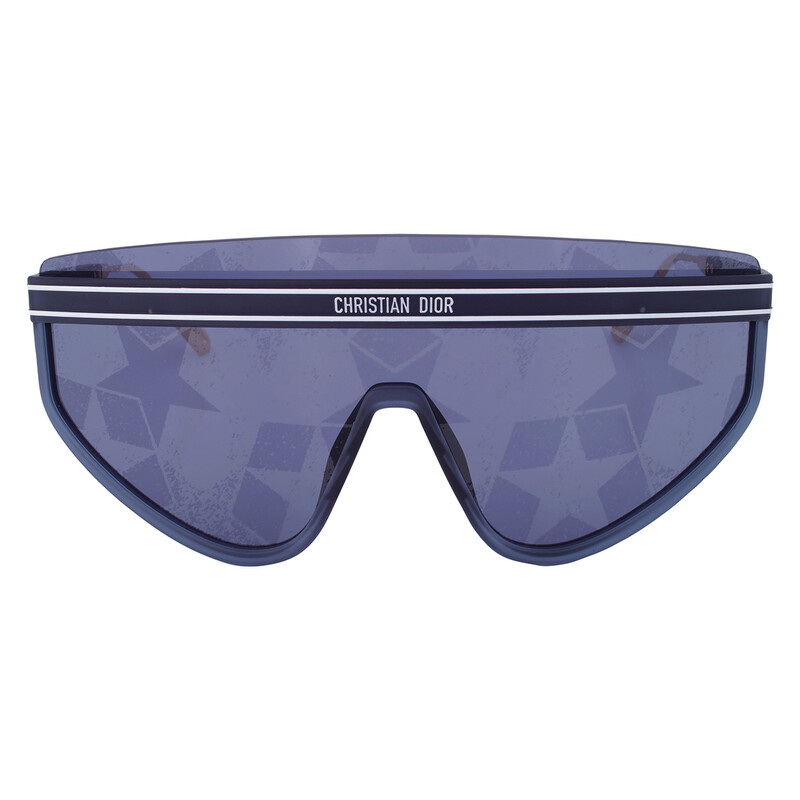 Dior 　ディオールサングラス メタル　星　シルバーフレーム Dior DIORCLUB M2U Silver Mirrored Blue Star Monogram Shield Ladies