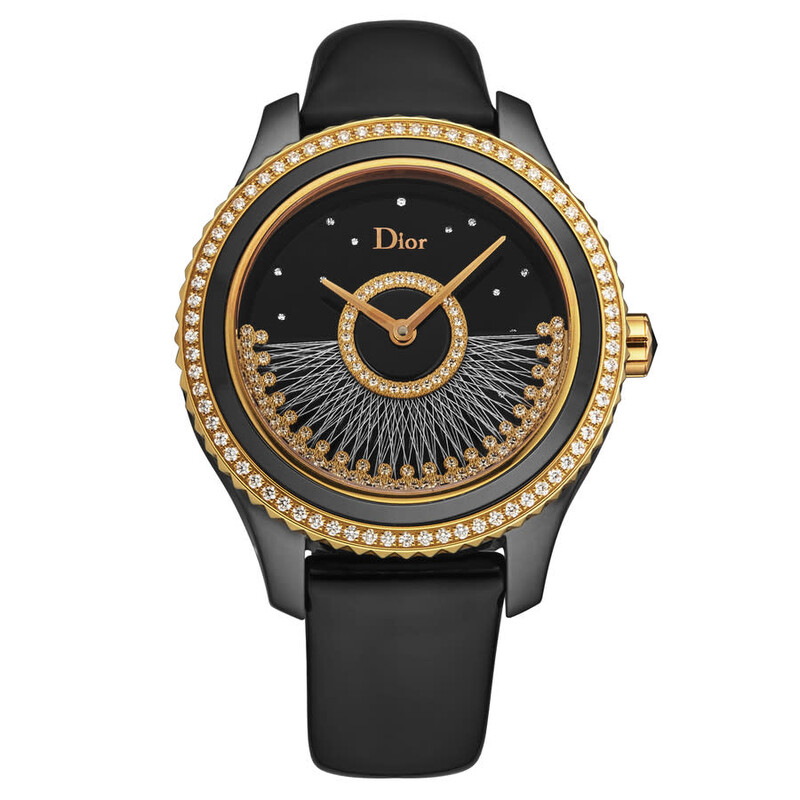 Dior Grand Bal Diamond Black Dial Set with Diamonds & Rose Gold Accents ...
