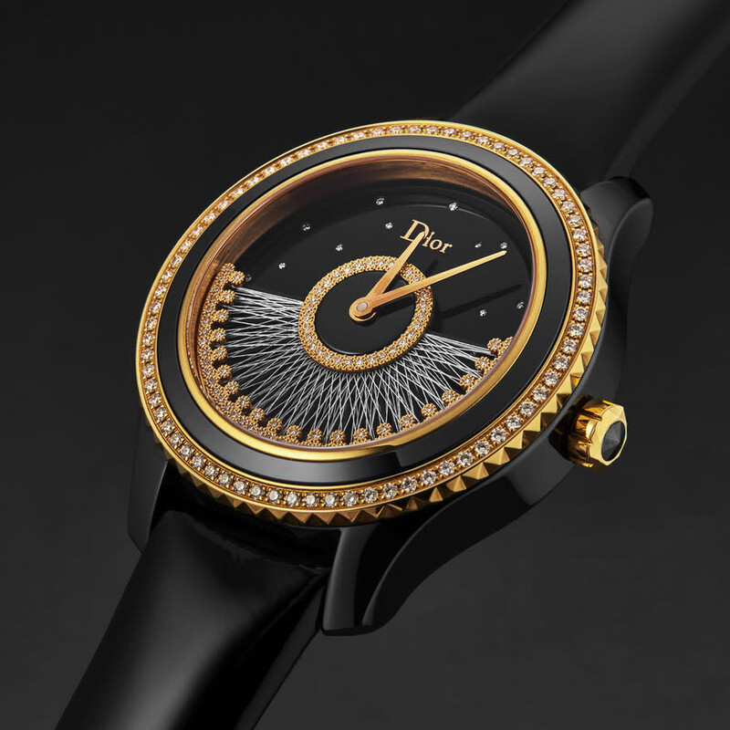 Dior Grand Bal Diamond Black Dial Set with Diamonds & Rose Gold Accents ...