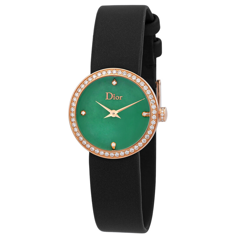 Dior La D De Dior Quartz Diamond Green Dial Ladies Watch