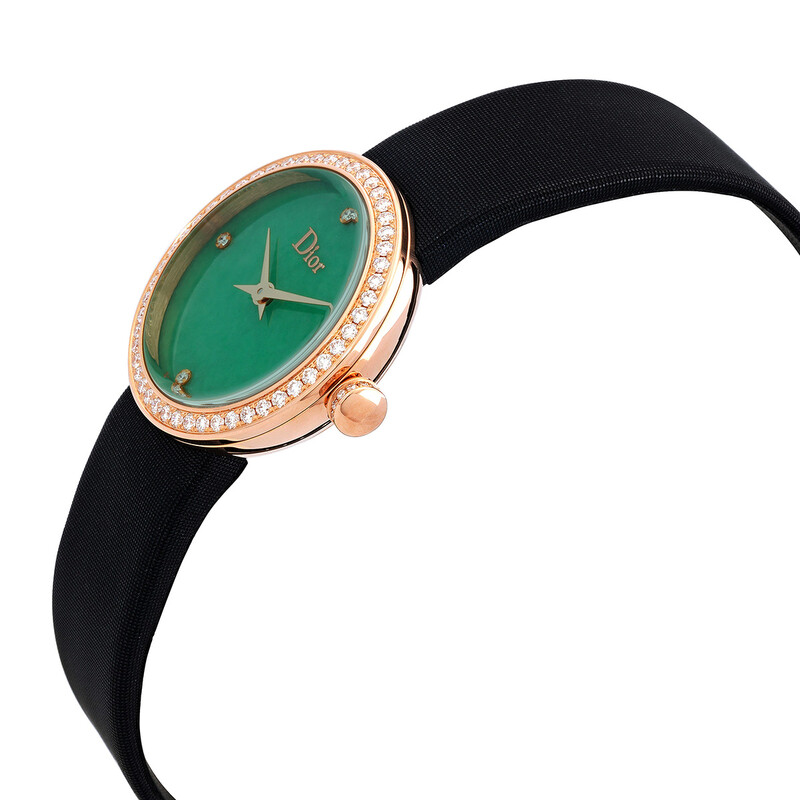 Dior La D De Dior Quartz Diamond Green Dial Ladies Watch