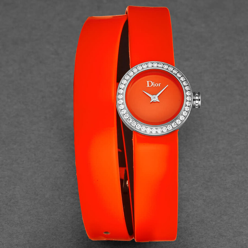 【ジャンク品】Dior ディオール La D de Dior クオーツ 腕時計 Dior La D De Dior Quartz Orange Dial Ladies Watch CD040110A022