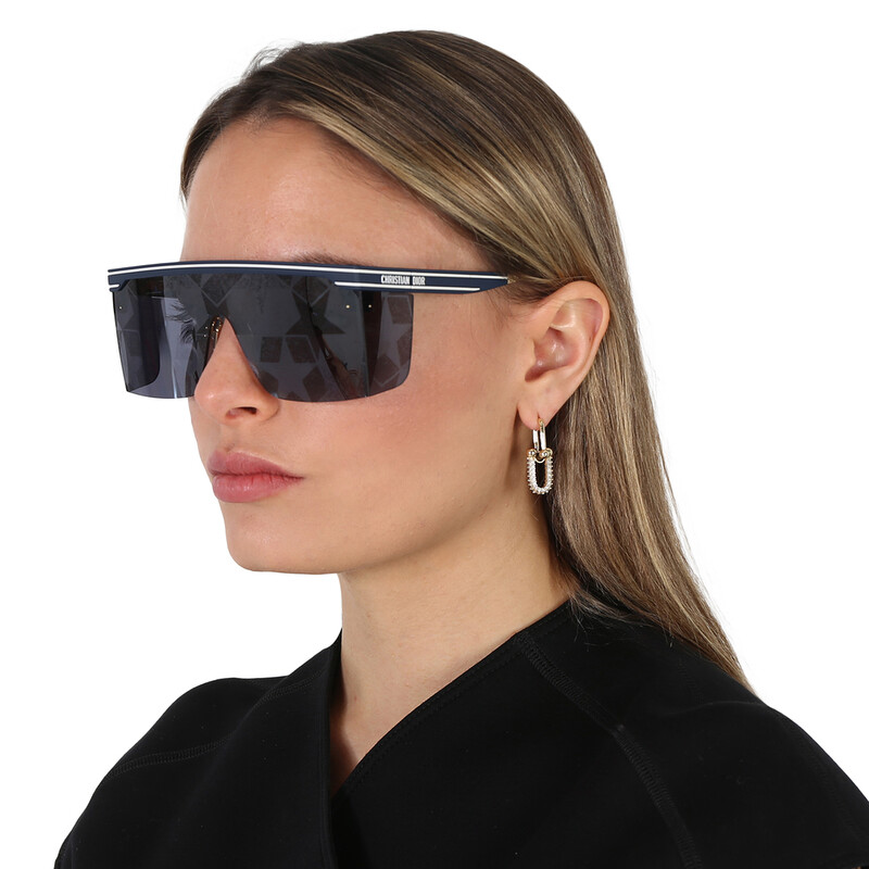 Dior DIORCLUB M1U Mirror Blue Star Print Shield Ladies Sunglasses