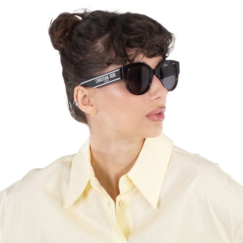 Dior Polarized Smoke Oval Ladies Sunglasses WILDIOR BU CD40021U
