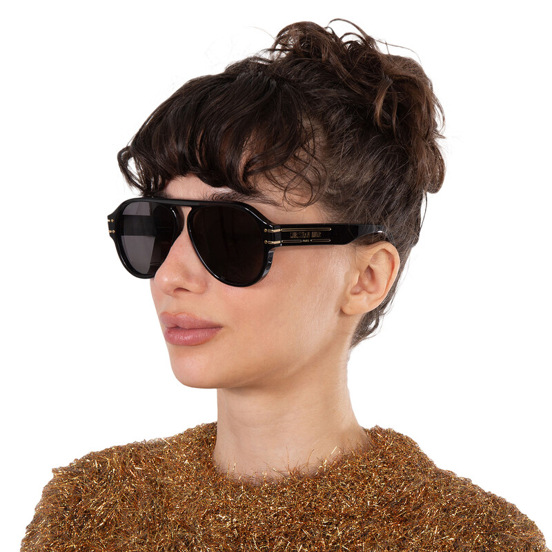 Dior DIORSIGNATURE A1U Smoke Pilot Ladies Sunglasses CD40047U 01A