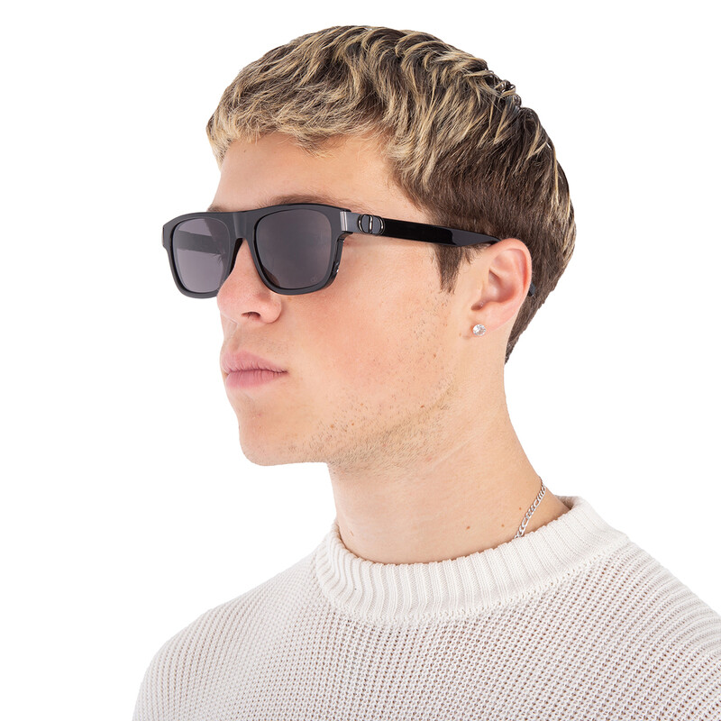 Dior CD ICON S3F Smoke Rectangular Men's Sunglasses DM40131F 01A