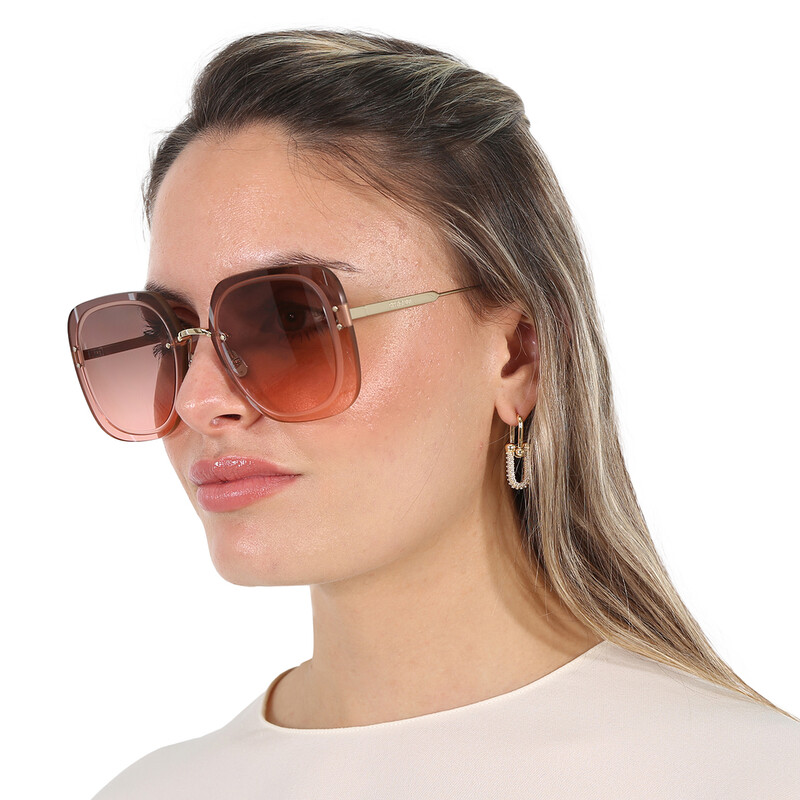 Dior ULTRADIOR SU Brown Pink Gradient Square Ladies Sunglasses