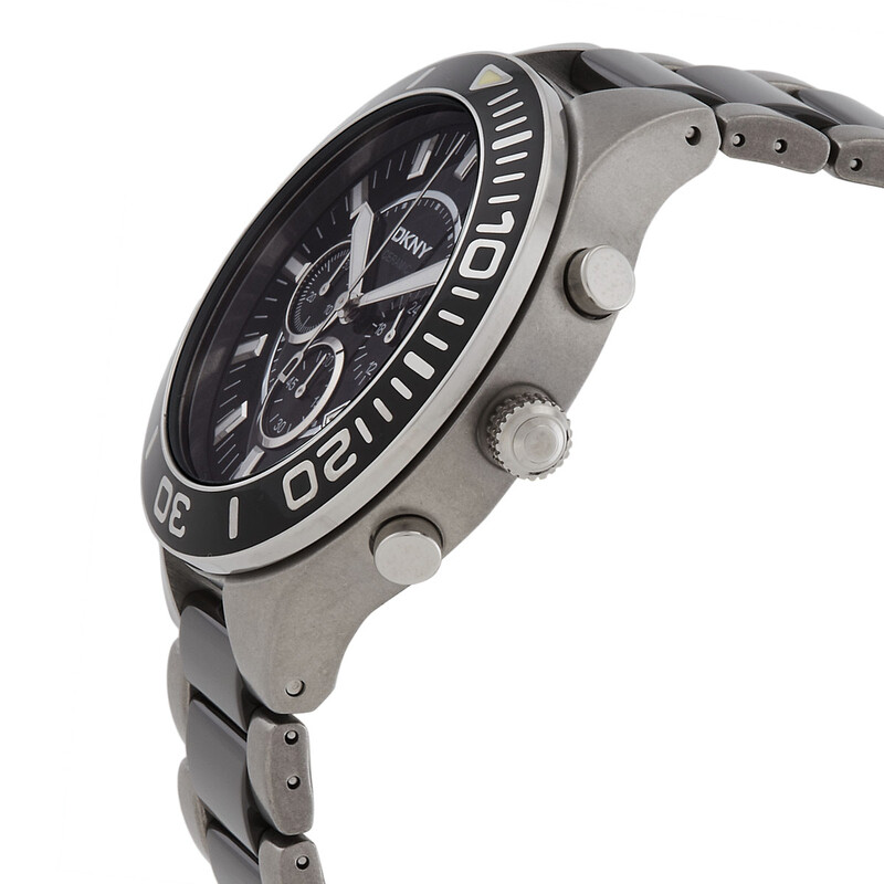 DKNY Chrongraph Black Dial Stainless Steel and Ceramic Men display picture 1