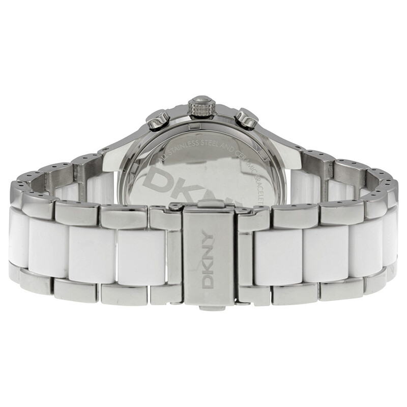 NWT DKNY Chronograph Wite Dial Steel and Ceramic Bracelet Ladies Watch DKNY Chronograph Wite Dial Steel and Ceramic Bracelet Ladies  main image 2