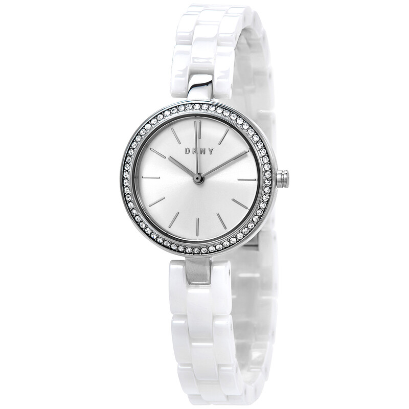 DKNY City Link Quartz Crystal Silver Dial Ladies Watch 