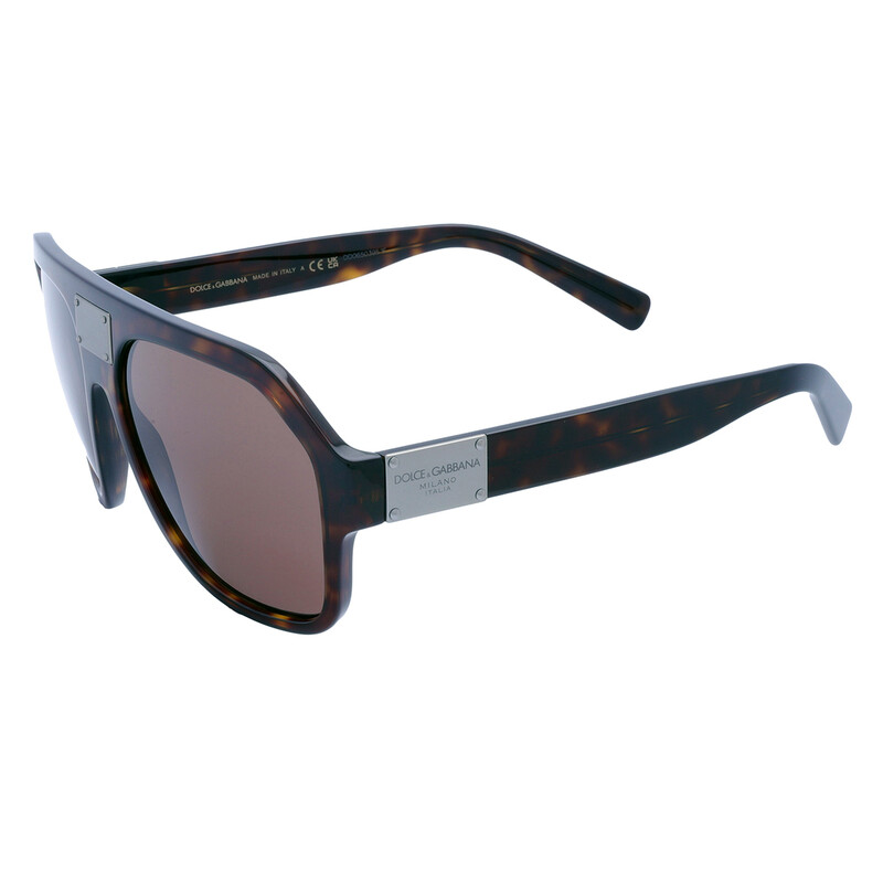 Dolce & Gabbana Dark brown Navigator Men's Sunglasses DG4433 502