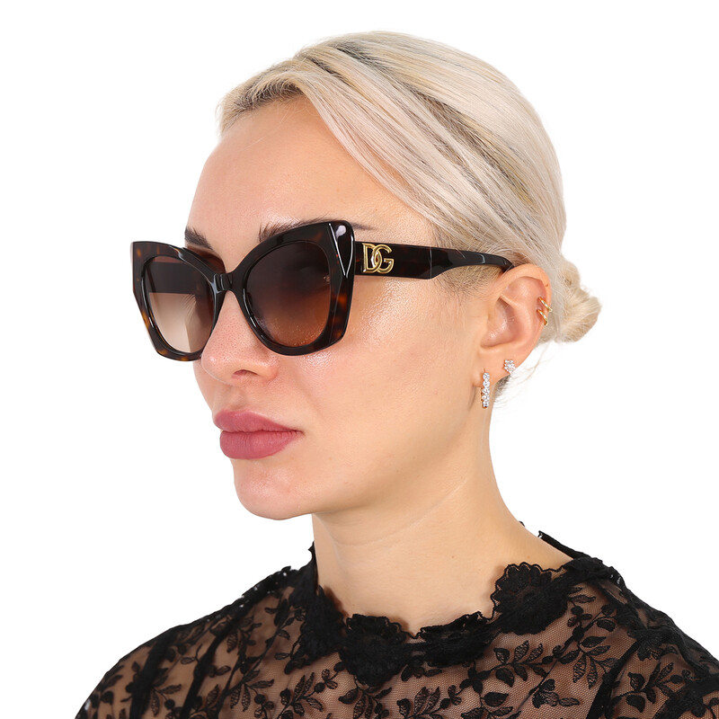 Dolce & Gabbana Gradient Brown Butterfly Ladies Sunglasses  display picture 2