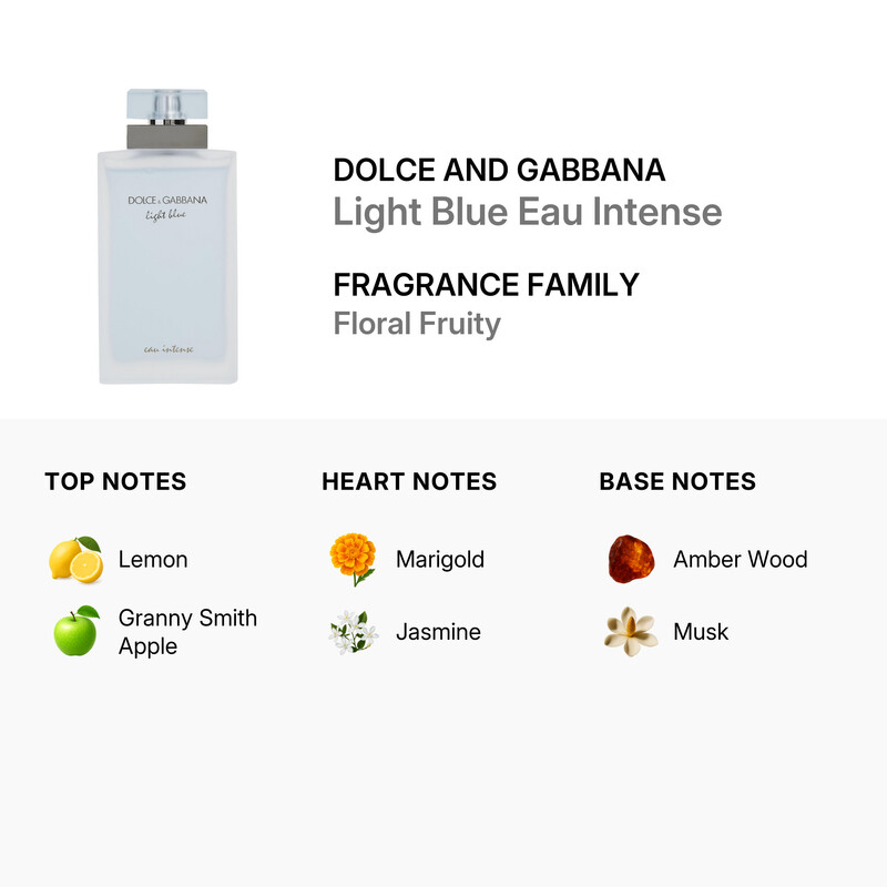 Dolce and Gabbana Ladies Light Blue Eau Intense EDP Spray 3.3 oz (Tester) Fragrances 8057971181360
