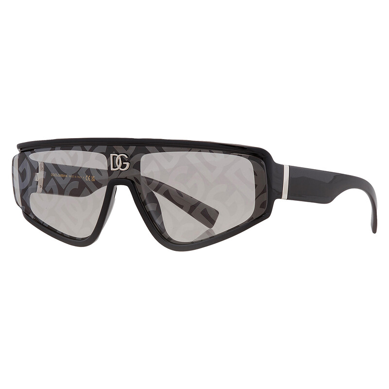 Dolce & Gabbana Light Grey Logo Mirrored Shield Men display picture 1