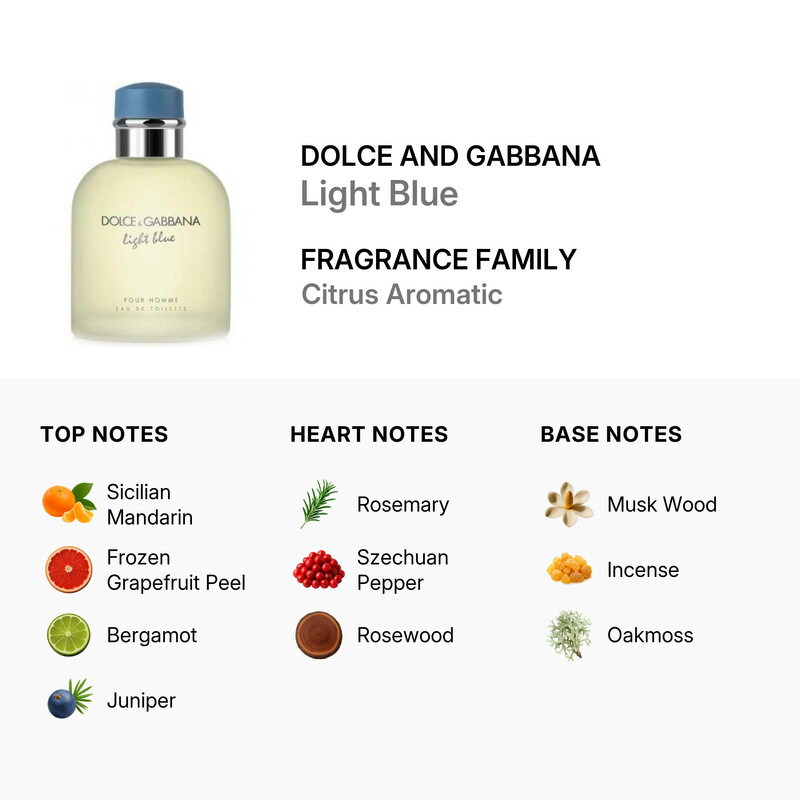 Dolce & Gabbana Men's Light Blue EDT Spray 1.7 oz Fragrances