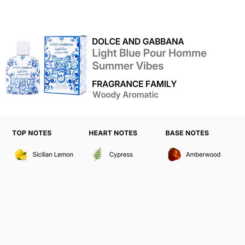 Dolce & Gabbana Men's Light Blue Pour Homme Summer Vibes EDT Spray