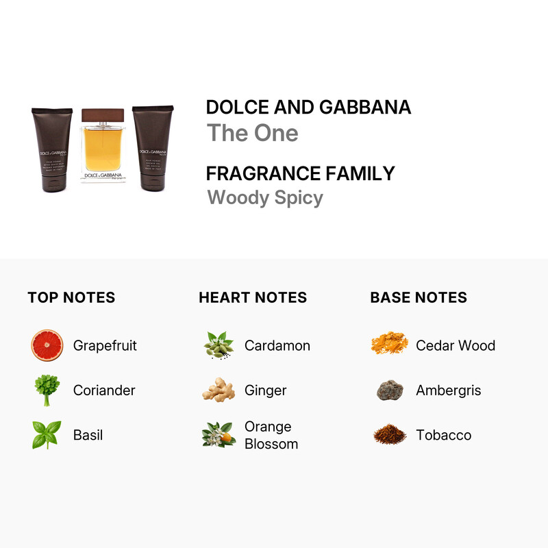 Dolce & Gabbana Men's The One 3pcs EDT Gift Set Fragrances