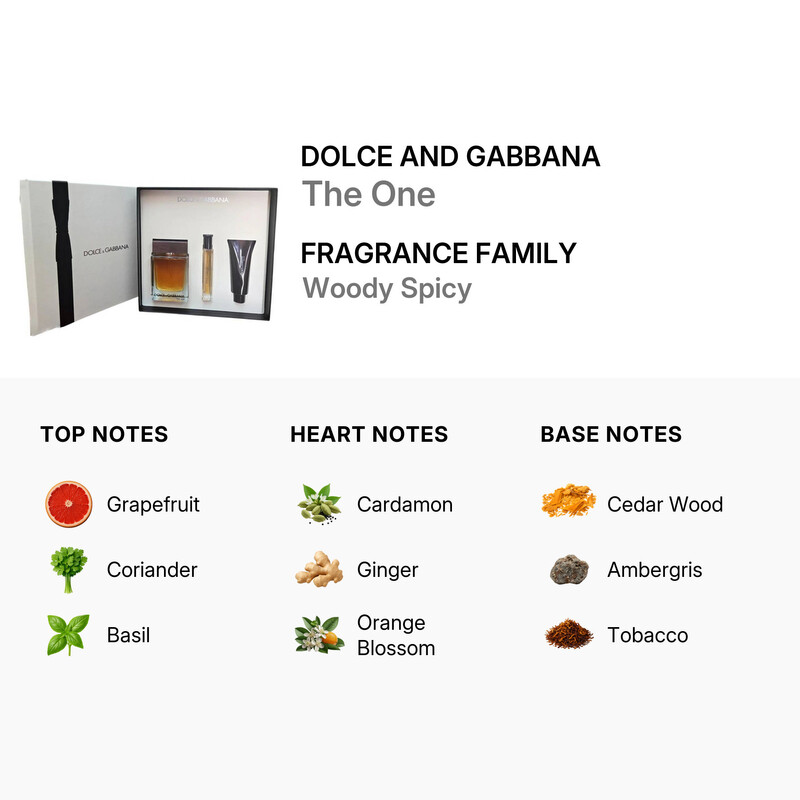 Dolce & Gabbana Men's The One 3pcs EDT Gift Set Fragrances