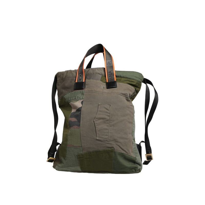 Dolce & Gabbana Dolce & Gabbana Military Green Patchwork Backpack