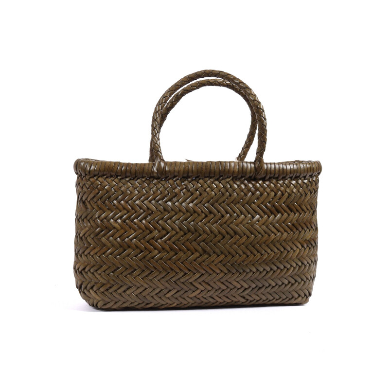Dragon Diffusion Mini Flat Gora Basket DGS68809.KAKI - Handbags