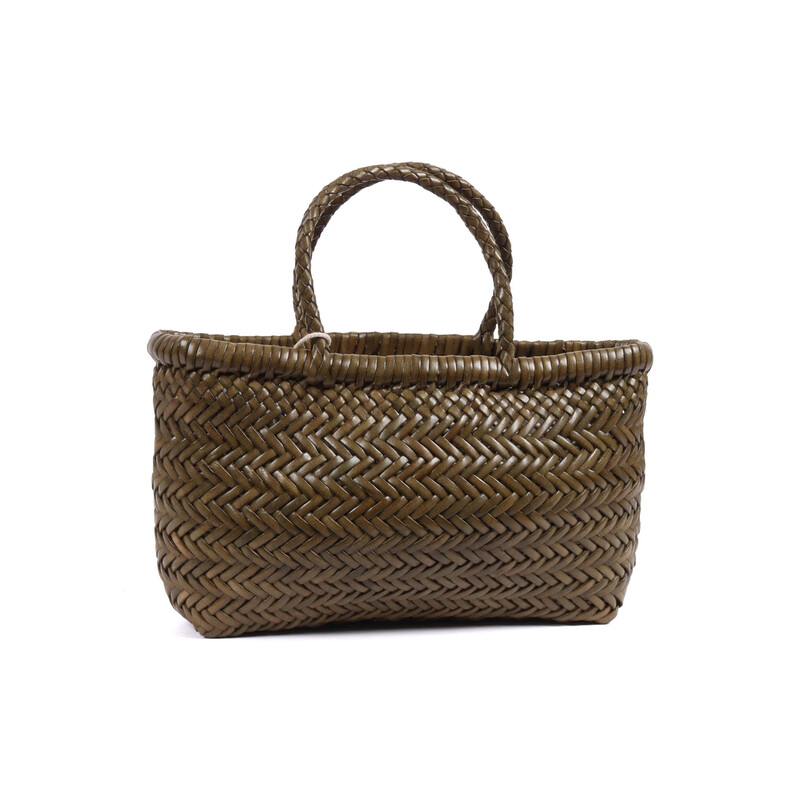 Dragon Diffusion Mini Flat Gora Basket DGS68809.KAKI - Handbags