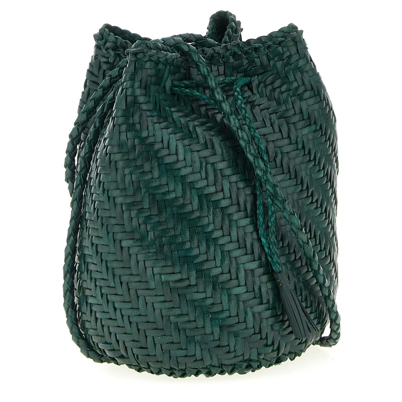 美品 dragon DIFFUSION POMPOM ショルダーバッグ 巾着 Dragon Diffusion pompom Double Jump Bucket Bag 8838DGW5MATFOREST
