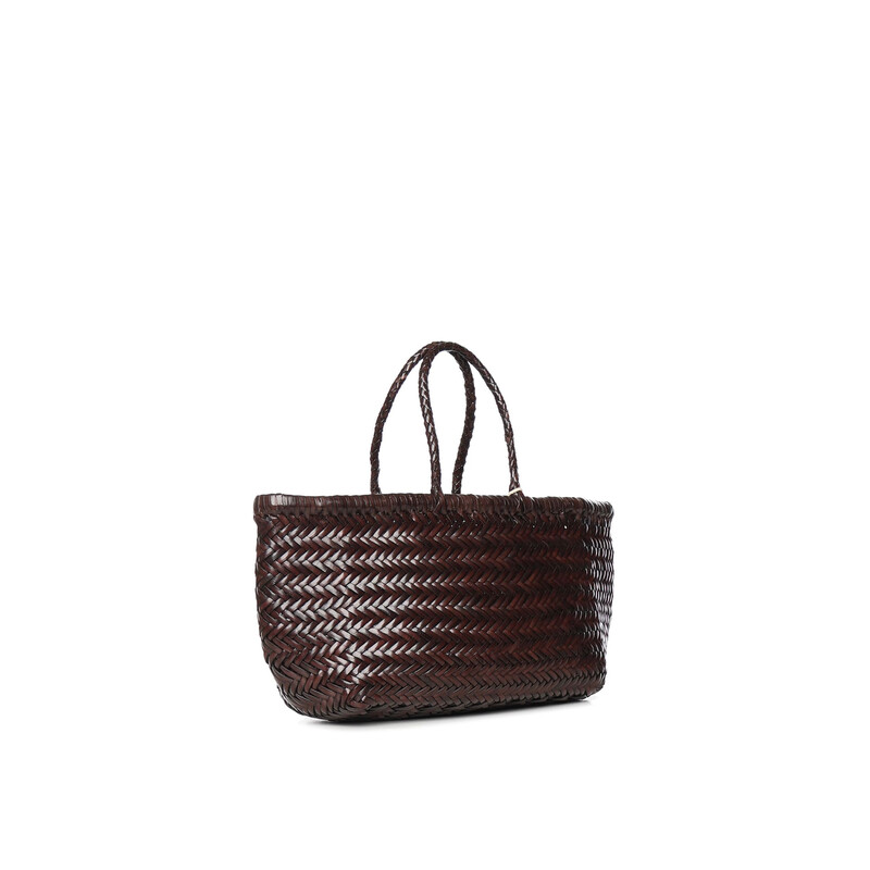 Dragon Diffusion Small Bamboo Triple Jump Leather Bag 8811DK BROWN ...