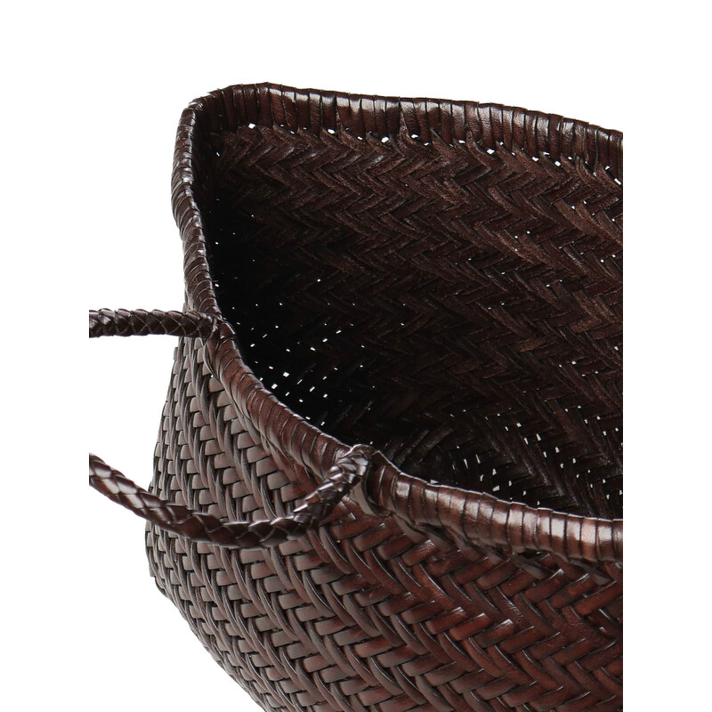 Dragon Diffusion Small Bamboo Triple Jump Leather Bag 8811DK BROWN ...
